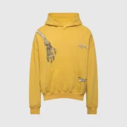Stylish grey hoodie with yellow accents Godspeed